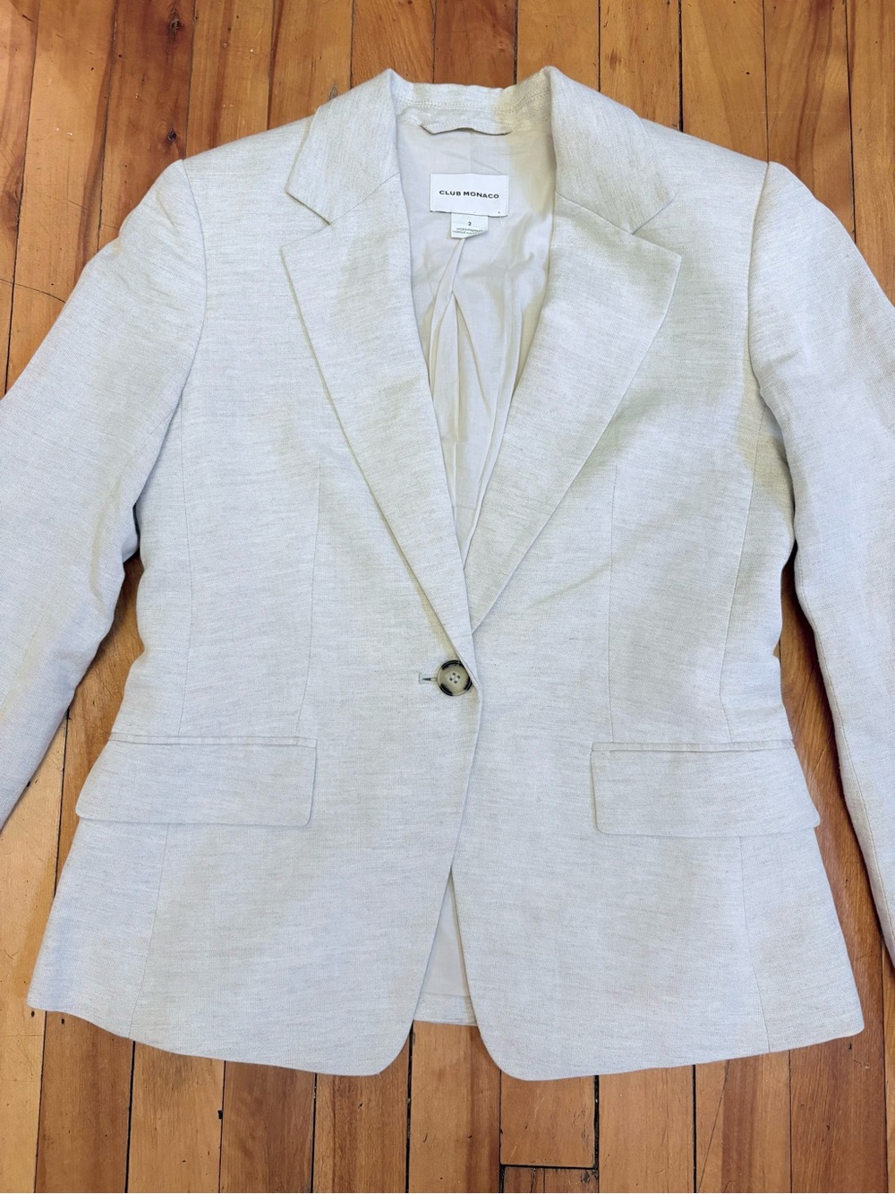 CLUB MONACO Women’s Light Cream Tailored Blazer - Size 2